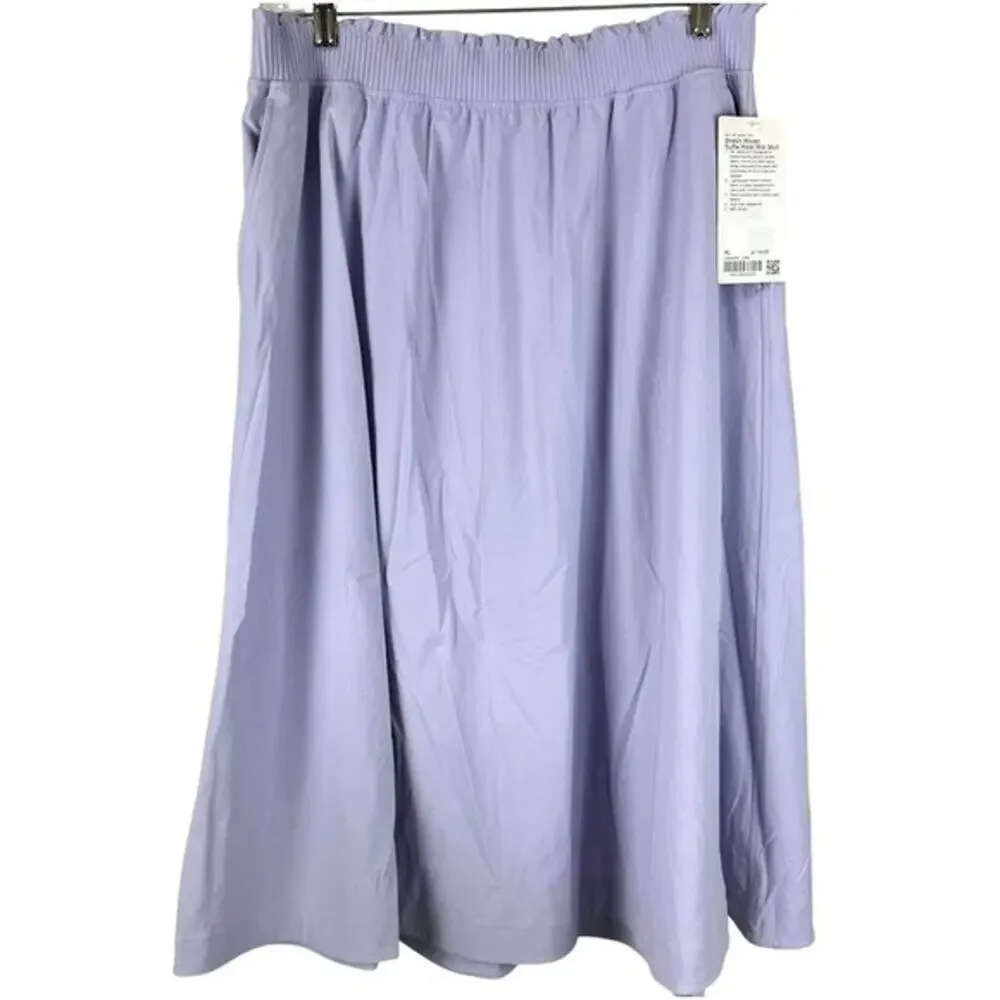 Lululemon Stretch Woven Ruffle-Waist Midi Skirt Lavender Frost XL NWT‎